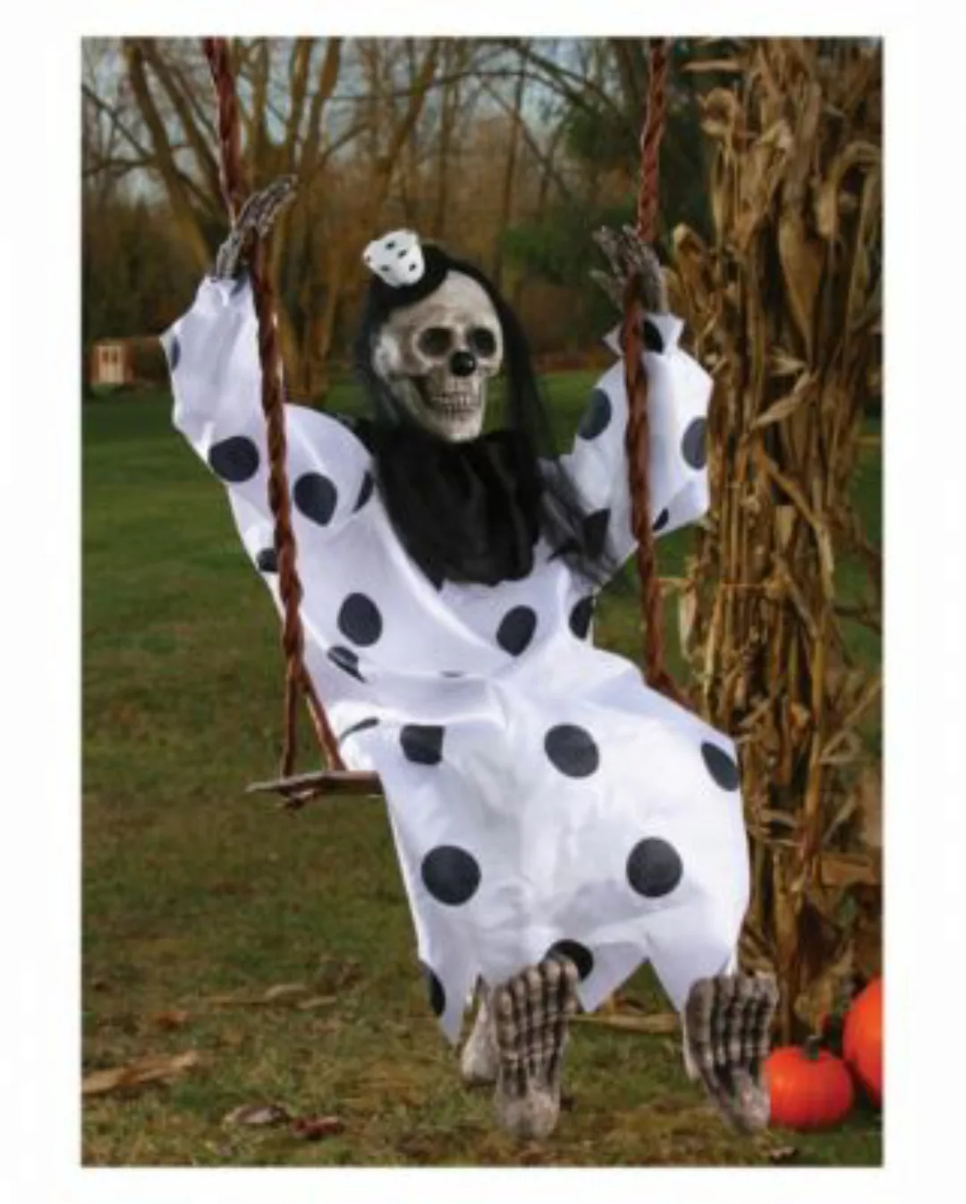 Halloween Skelett Zirkus Clown Geist auf der Schaukel Grusel Gärten Partyde günstig online kaufen