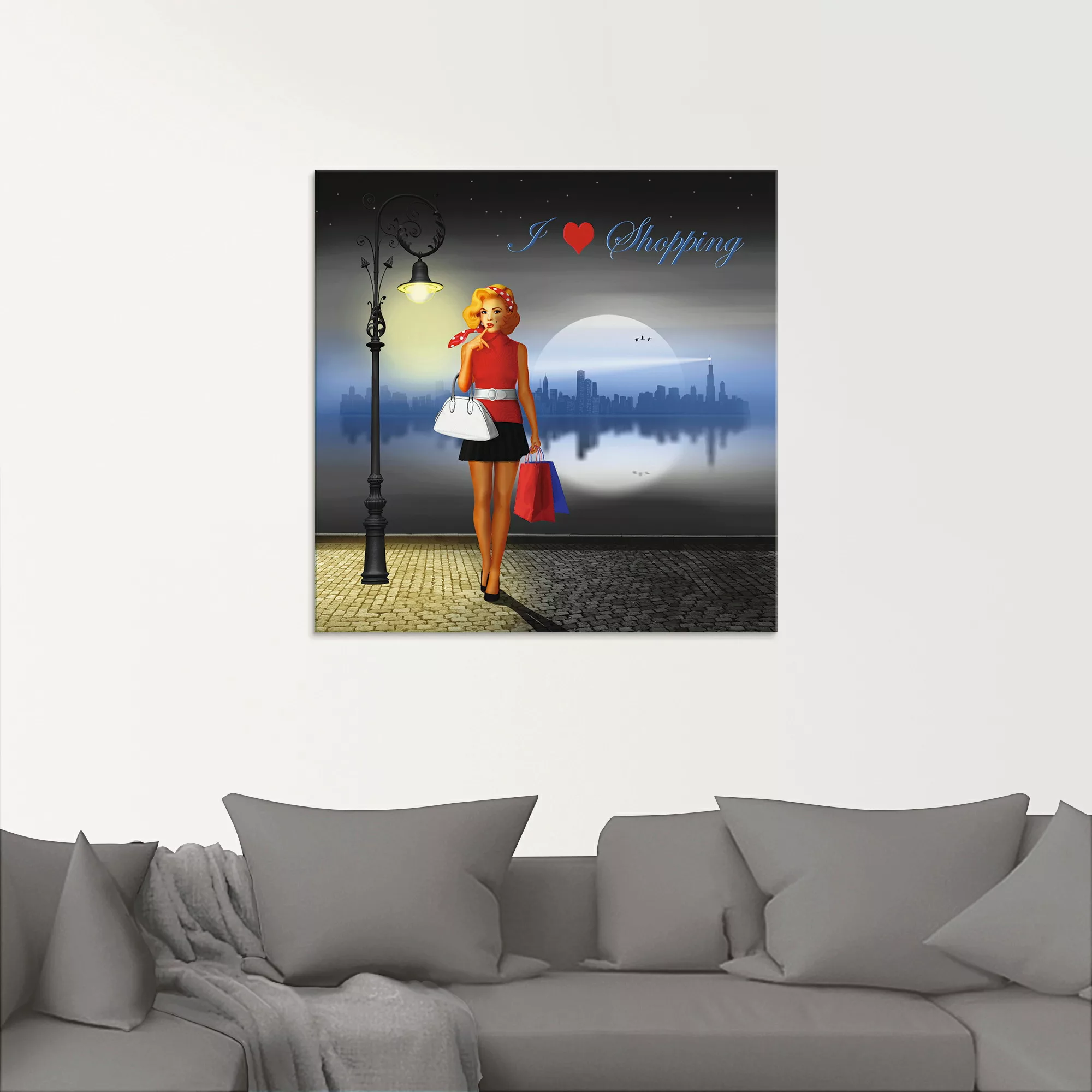 Artland Glasbild "Ich liebe Einkaufen", Mode, (1 St.), in verschiedenen Grö günstig online kaufen