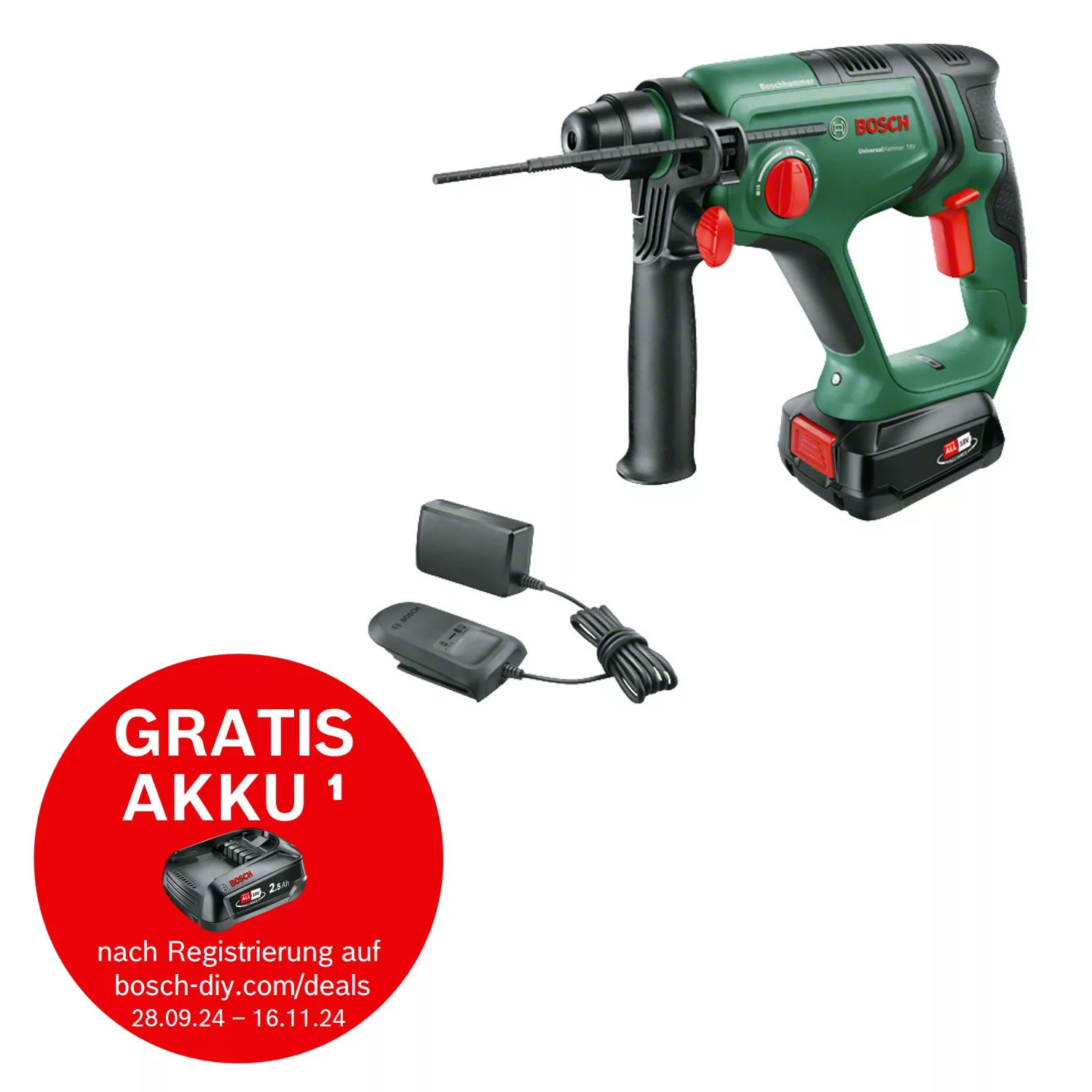 Bosch 18 V Akku-Bohrhammer Bosch Universal Hammer 18V inkl. 2,5 Ah Akku günstig online kaufen