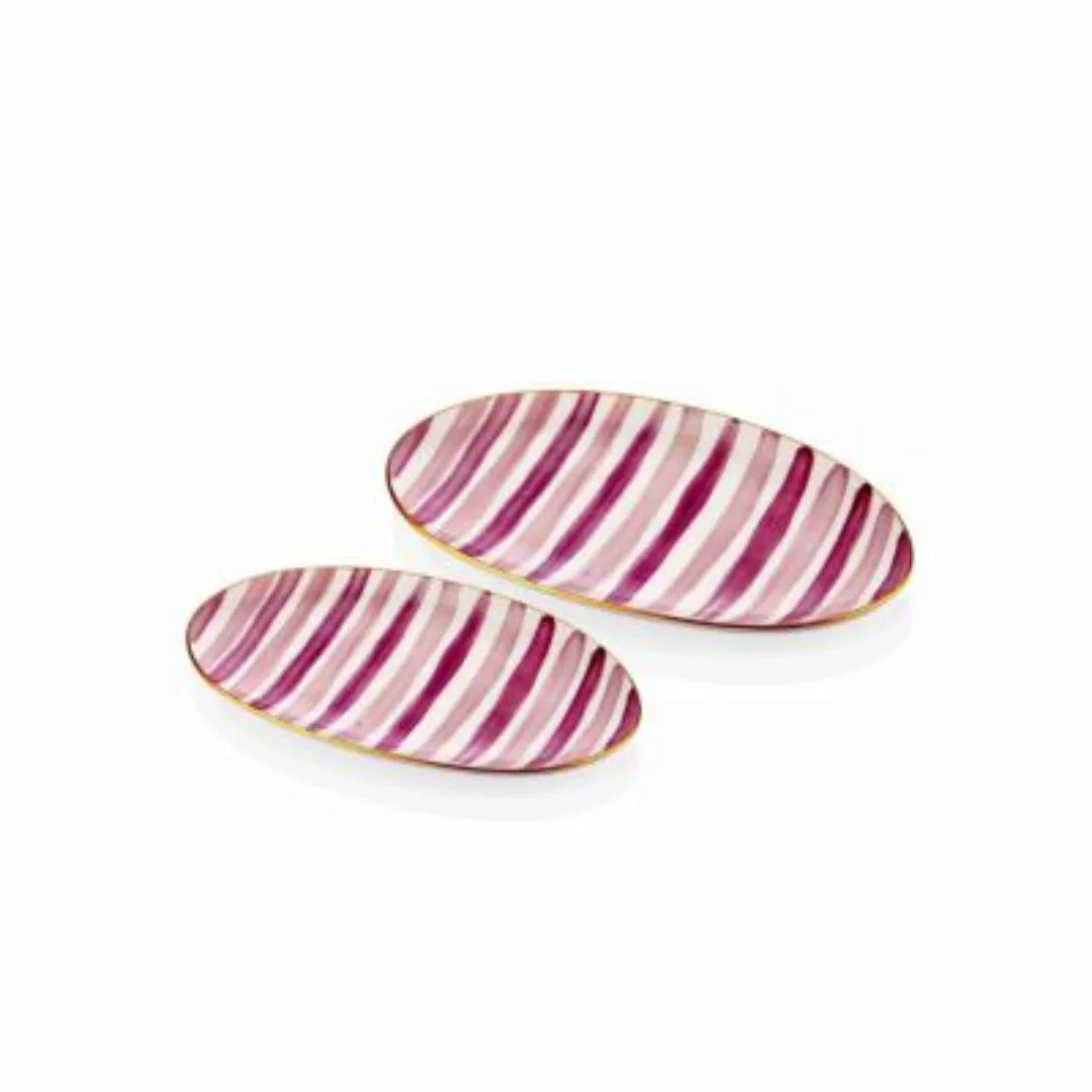 THE MIA Fez ovaler Servierteller Set 2-tlg. 26 cm & 29 cm violett günstig online kaufen