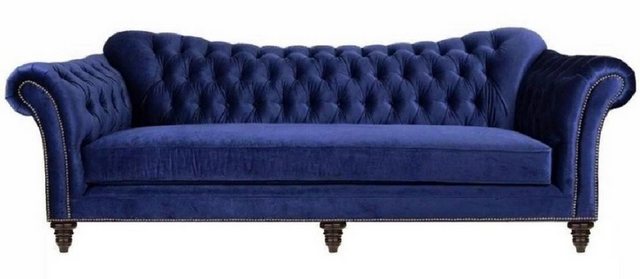 Xlmoebel Chesterfield-Sofa Moderne Designer-Möbel: Blaues Chesterfield-Wohn günstig online kaufen