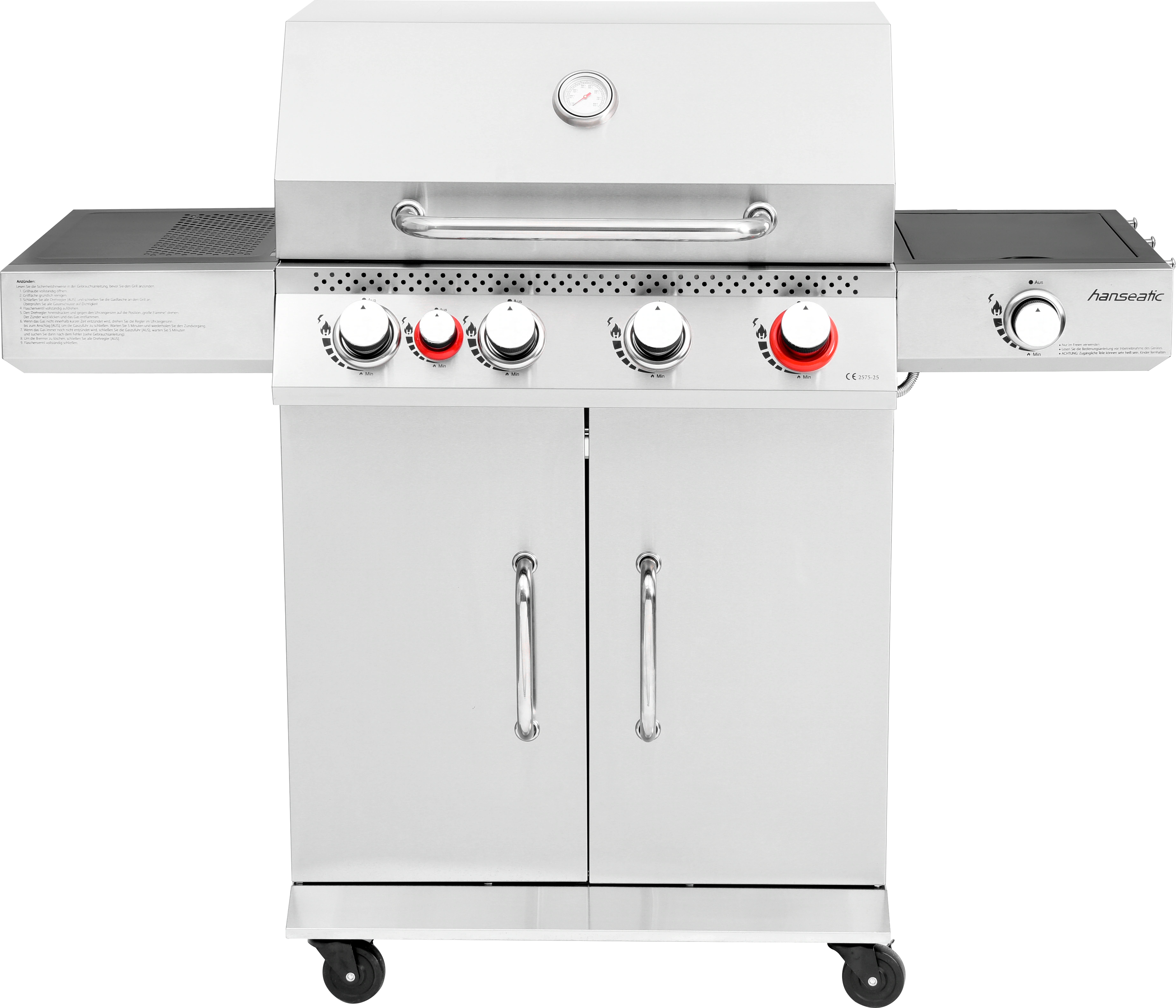 Hanseatic Gasgrill "Memphis", 19 kW Gesamtleistung, Infrarot-Heckbrenner, H günstig online kaufen