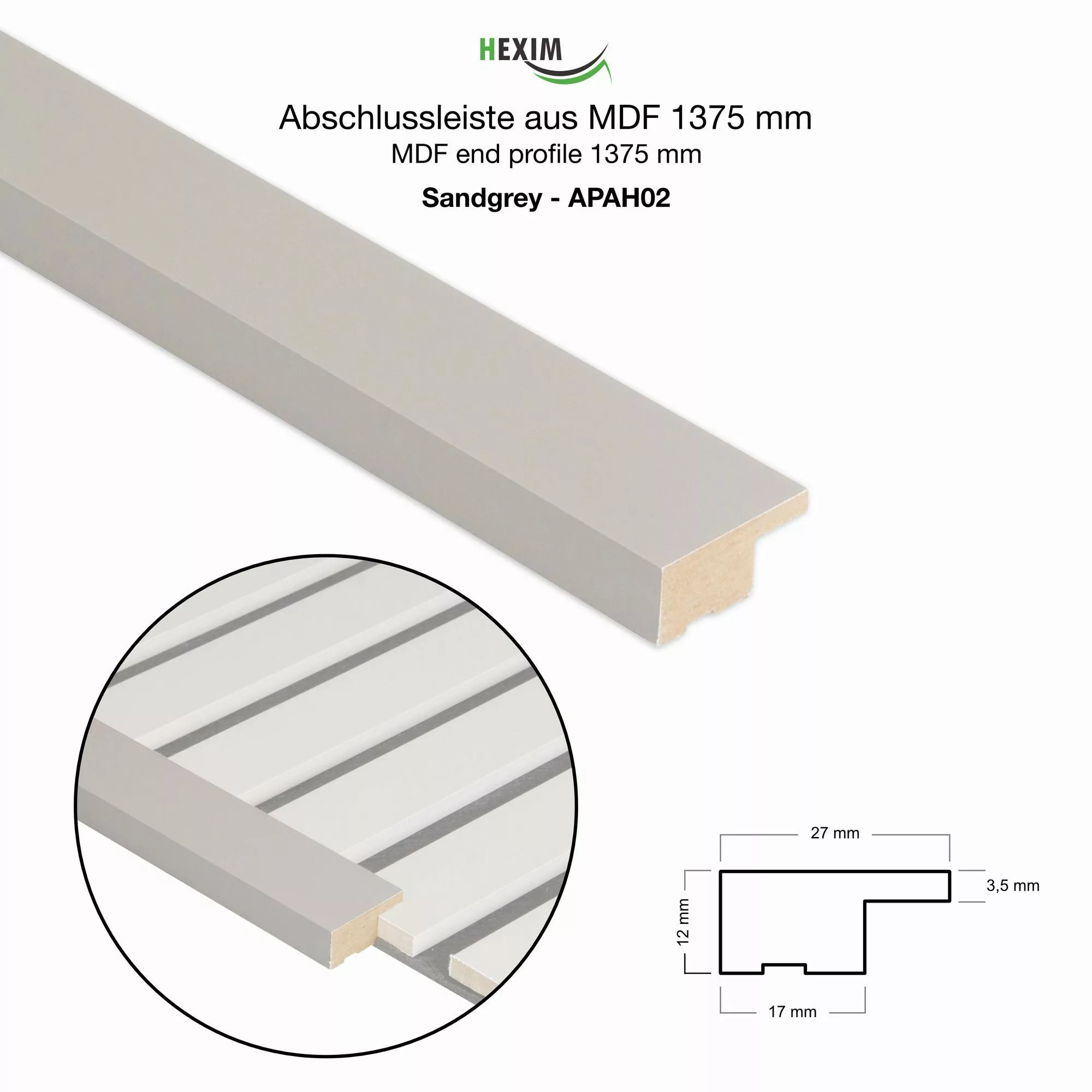 Hexim Wanddekoobjekt APAH02 (Abschlussleiste 137,5x2,7cm passend günstig online kaufen