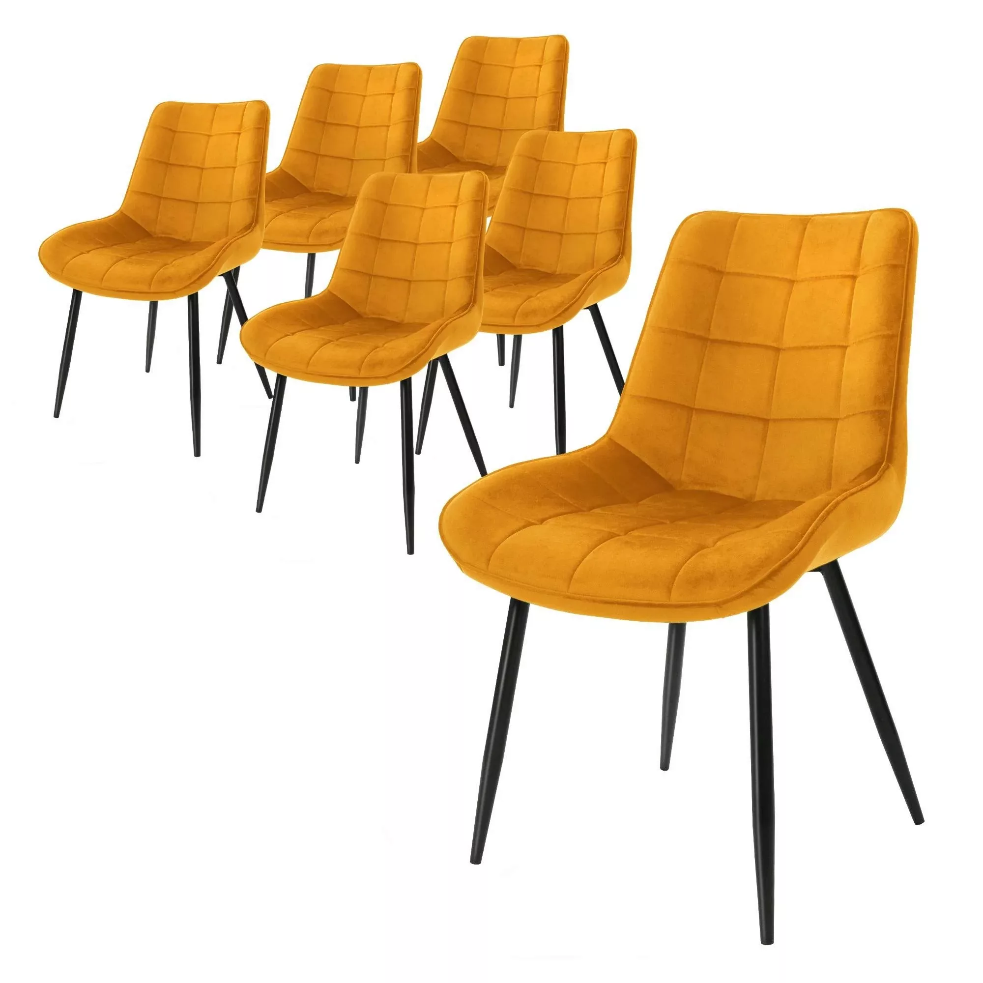 ML-Design | Set mit 6 Esszimmerstühlen Bea aus Samt günstig online kaufen