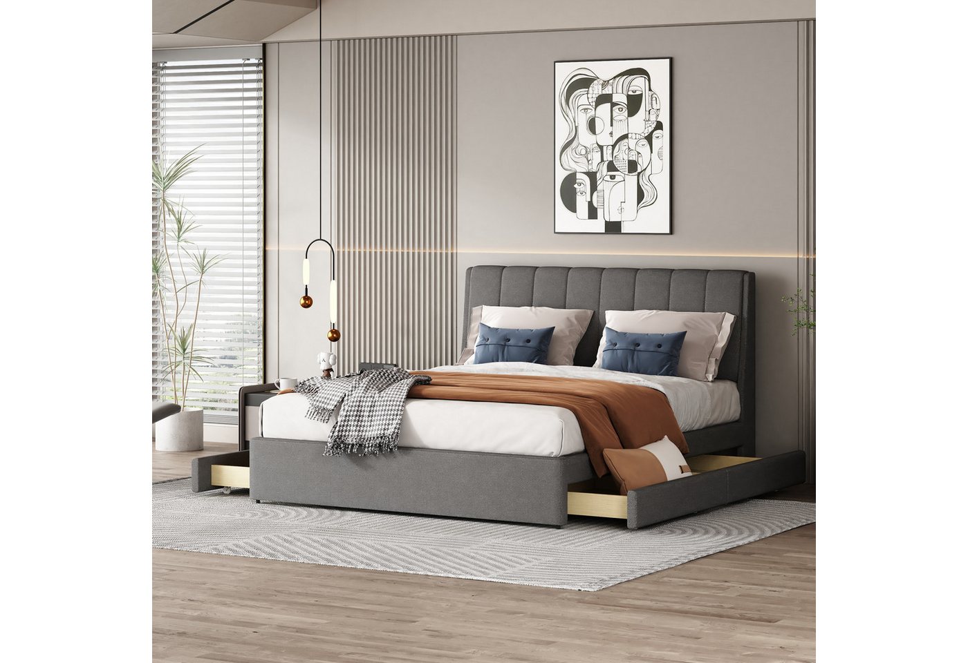 MODFU Bett Doppelbett Stauraumbett Kinderbett (mit Außenverteidigern auf be günstig online kaufen
