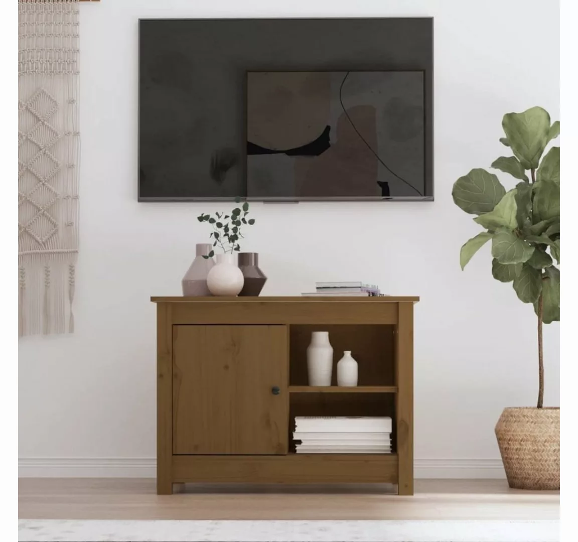 furnicato TV-Schrank Honigbraun 70x36,5x52 cm Massivholz Kiefer günstig online kaufen