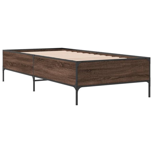 vidaXL Bett Bettgestell Braun Eichen-Optik 75x190 cm Holzwerkstoff Metall günstig online kaufen