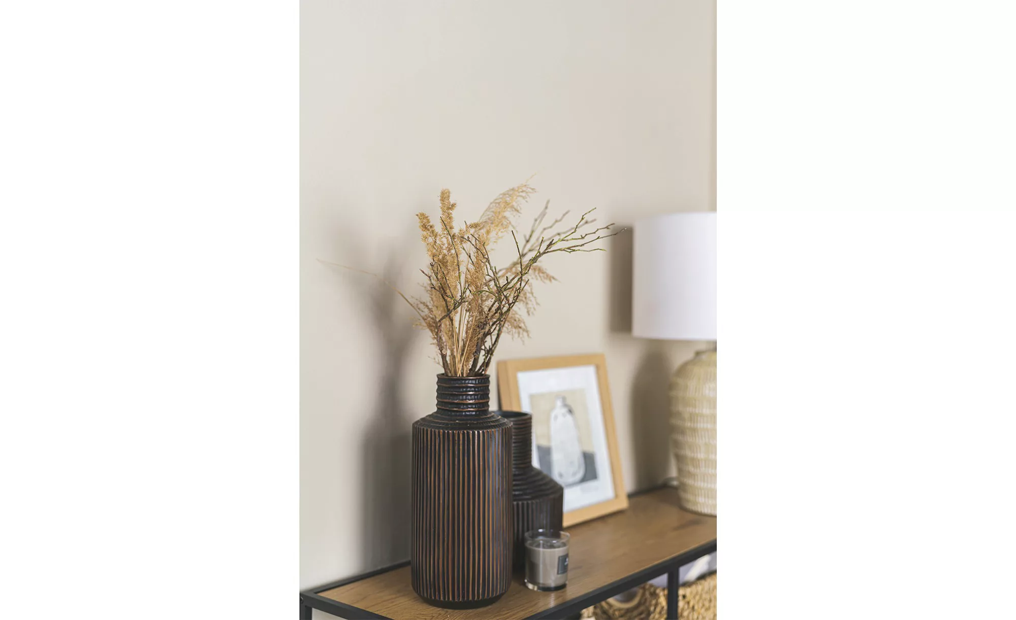 Vase ¦ braun ¦ Polyresin (Kunstharz) ¦ Maße (cm): H: 35,5  Ø: 16.5 Accessoi günstig online kaufen