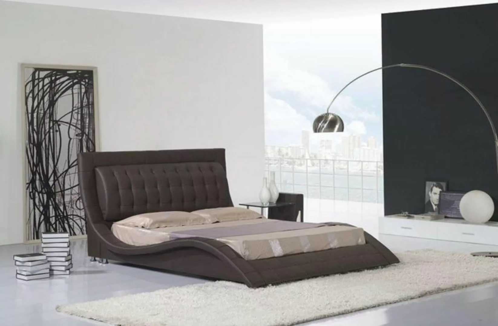 JVmoebel Bett Betten Doppel Modernes Ehe 180x200 Moderne Neu Design Leder B günstig online kaufen