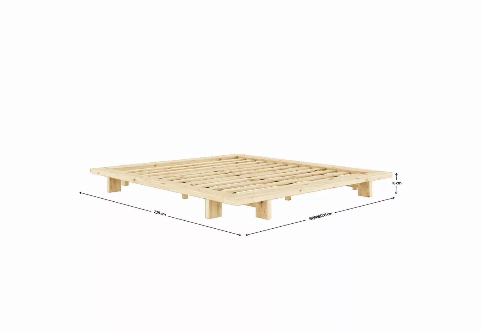 Karup Design Bettgestell "JAPAN BED Bodenbett, Holzrahmen, Futonbett, Jugen günstig online kaufen