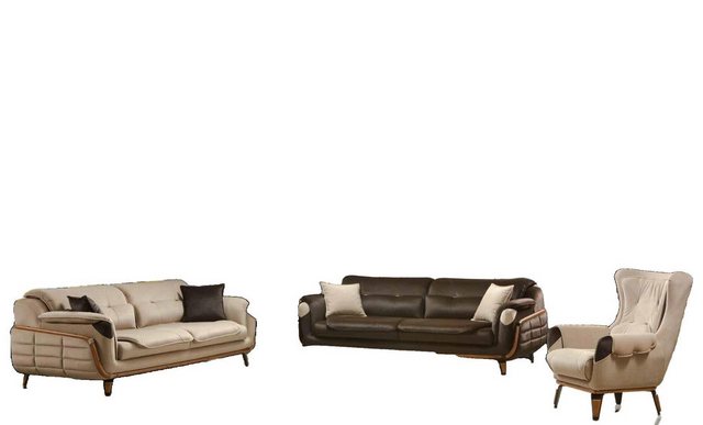 JVmoebel Sofa Sofagarnitur 3+3 Sitzer Sofa Sessel Sofas Relax Luxus Set Kla günstig online kaufen