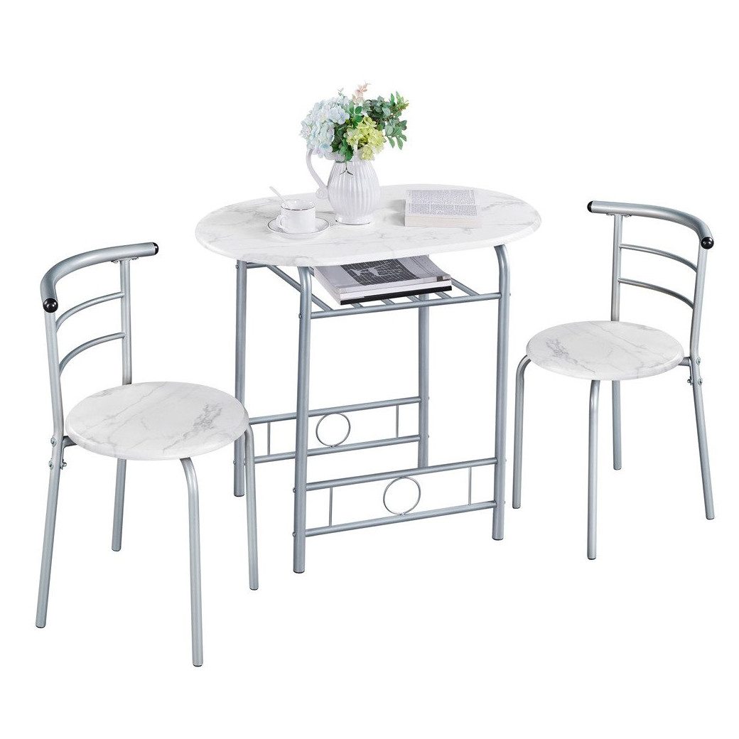 Yaheetech Esszimmer-Set Essgruppe mit 2 Stühlen, günstig online kaufen