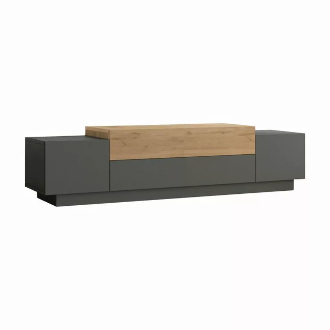 en.casa TV-Schrank Fernsehschrank »Firås« 160x38x39 cm Eiche/Anthrazit günstig online kaufen