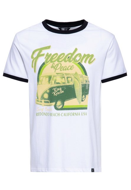 KingKerosin Print-Shirt Freedom and Peace (1-tlg) mit ikonischem Retro-Moti günstig online kaufen