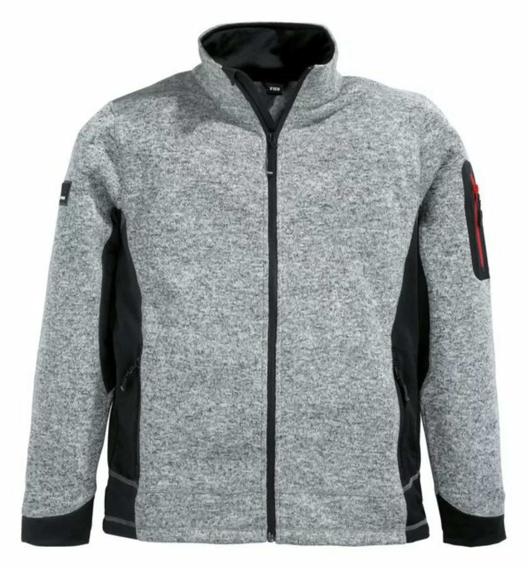 FHB Strickjacke Christoph 280 g/qm Größe M grau / schwarz günstig online kaufen