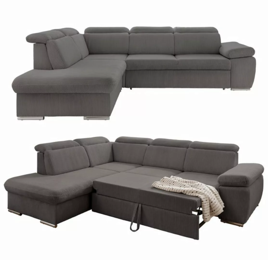 luma-home Ecksofa 17219, mit Bettfunktion und Bettkasten, 283x228 cm, mit K günstig online kaufen