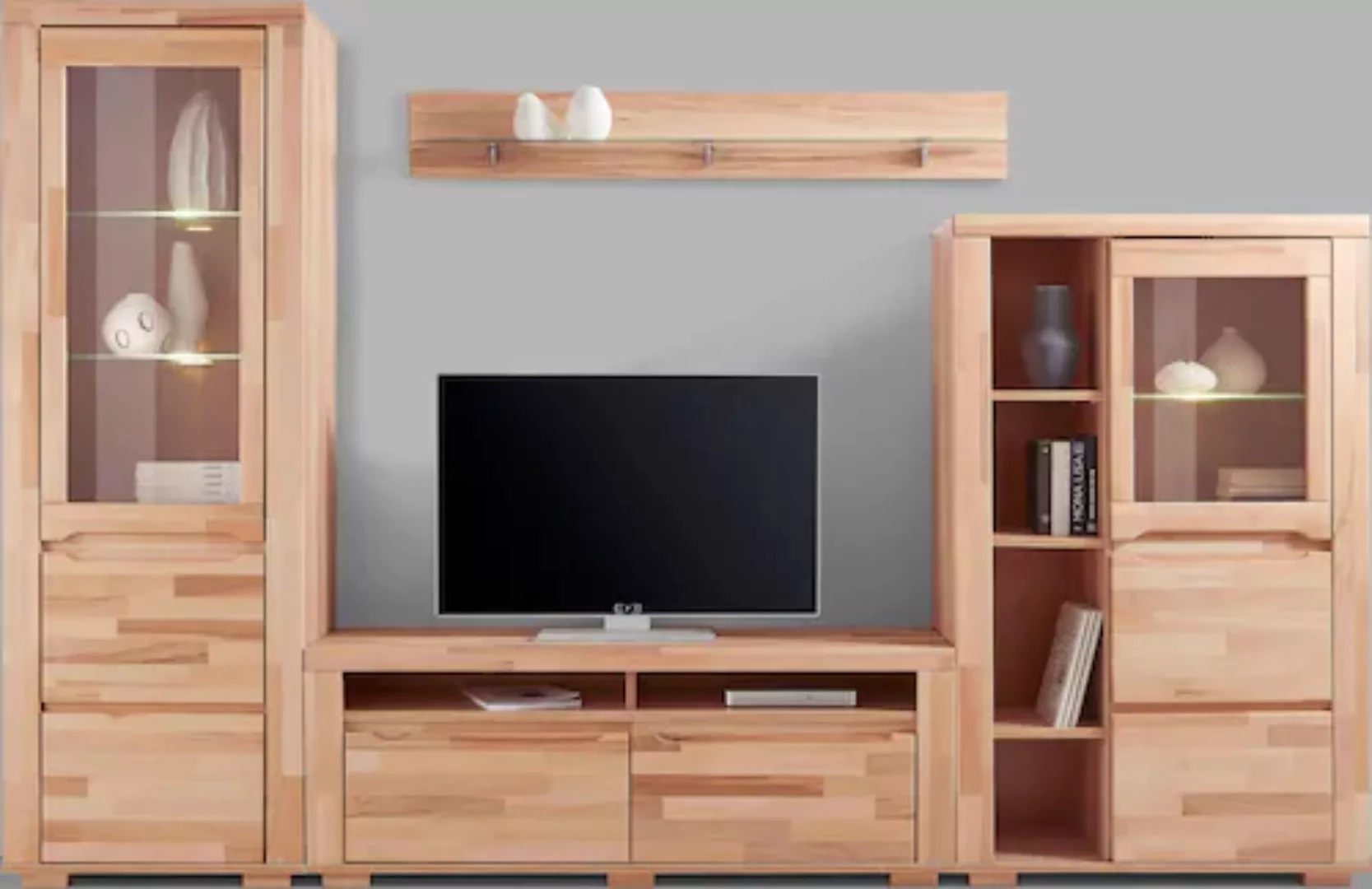 Home affaire Wohnwand "Denis", (Set, 4 St.), teilmassives Holz günstig online kaufen
