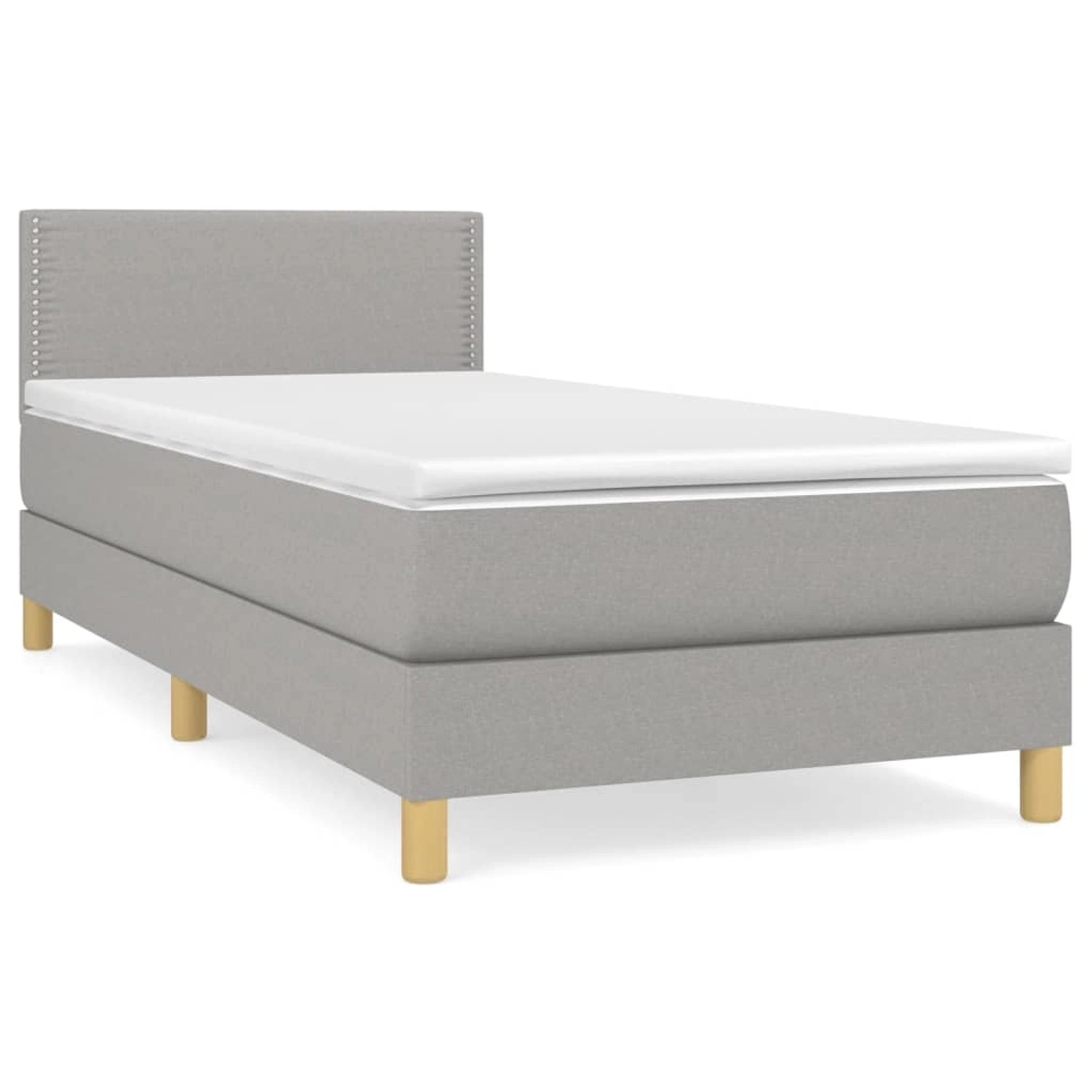 vidaXL Boxspringbett Boxspringbett mit Matratze Hellgrau 80x200 cm Stoff Be günstig online kaufen