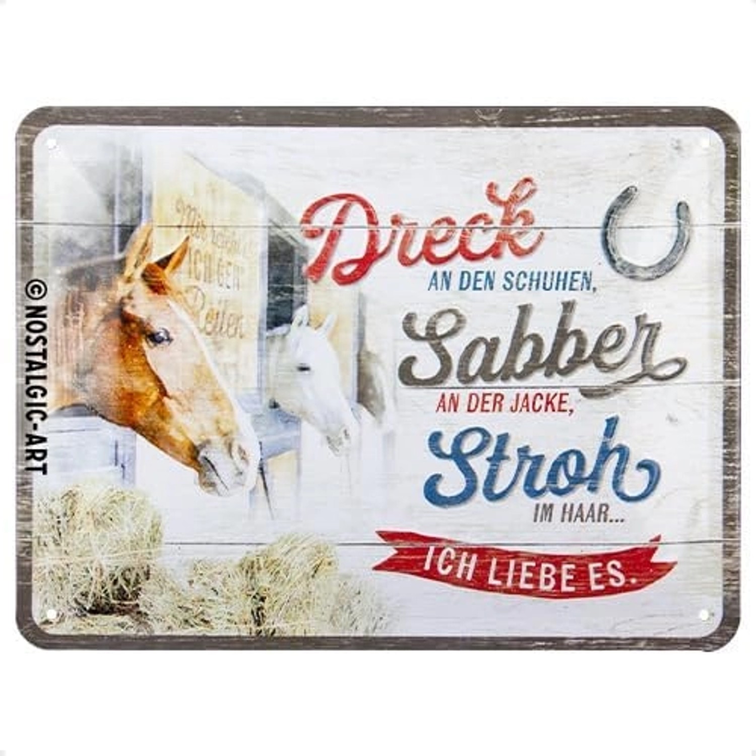 Nostalgic-Art Blechschild 15x20 cm - Dreck, Sabber, Stroh - Pferde günstig online kaufen