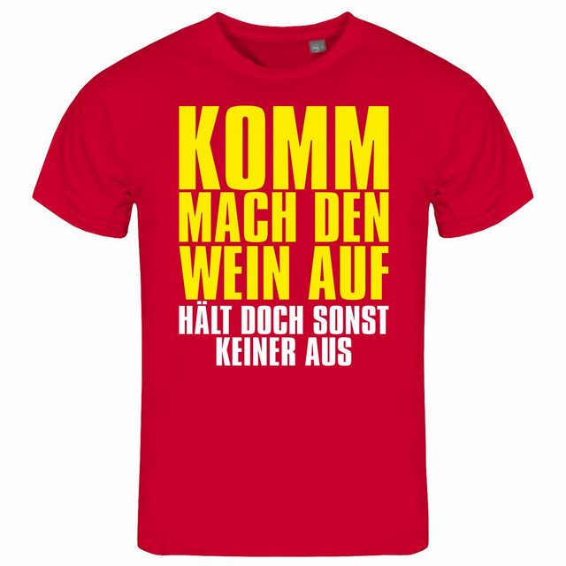 deinshirt Print-Shirt Herren T-Shirt Komm mach den Wein auf - hält doch son günstig online kaufen