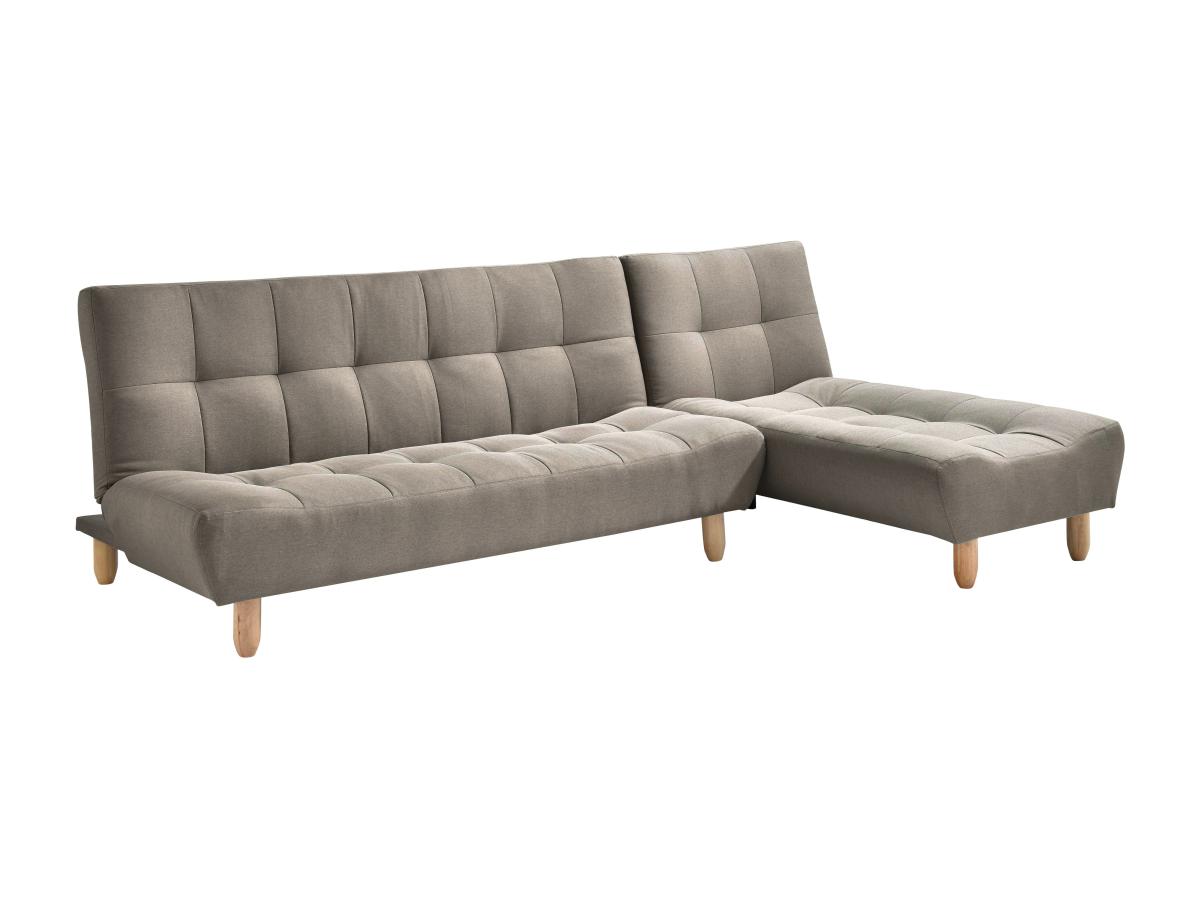 Modulierbares Schlafsofa Klappsofa - Stoff - Taupe - ESTEBAN günstig online kaufen