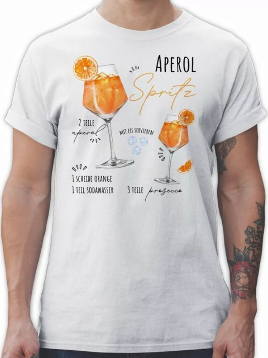 Shirtracer T-Shirt Aperol Spritz Rezept Lustig Geschenk Aperolfan Fanartike günstig online kaufen