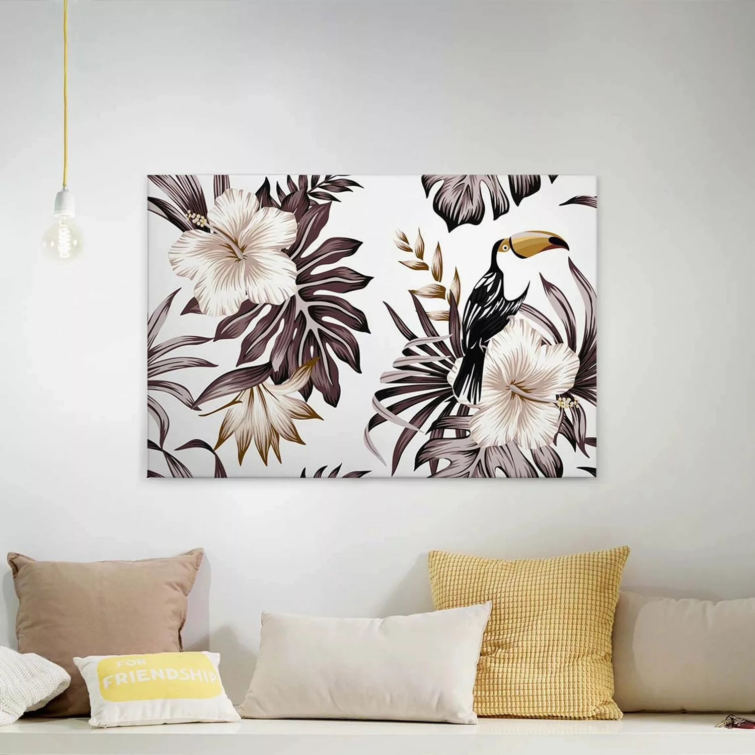 A.S. Création Leinwandbild "Toucan", Kunst-Blumen-Kinder, (1 St.), Palmenbl günstig online kaufen