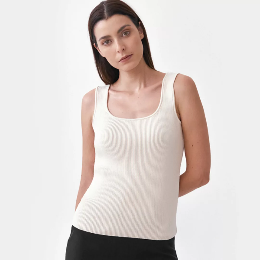 Gestricktes "Scoop Neck" Top günstig online kaufen