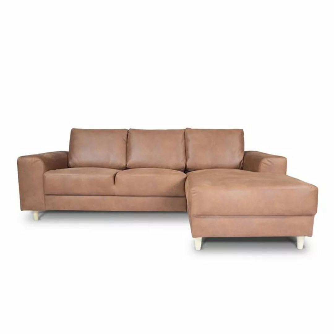 ebuy24 Sofa Nordic Sofa mit Chaiselong rechts gewendet Cognacf günstig online kaufen