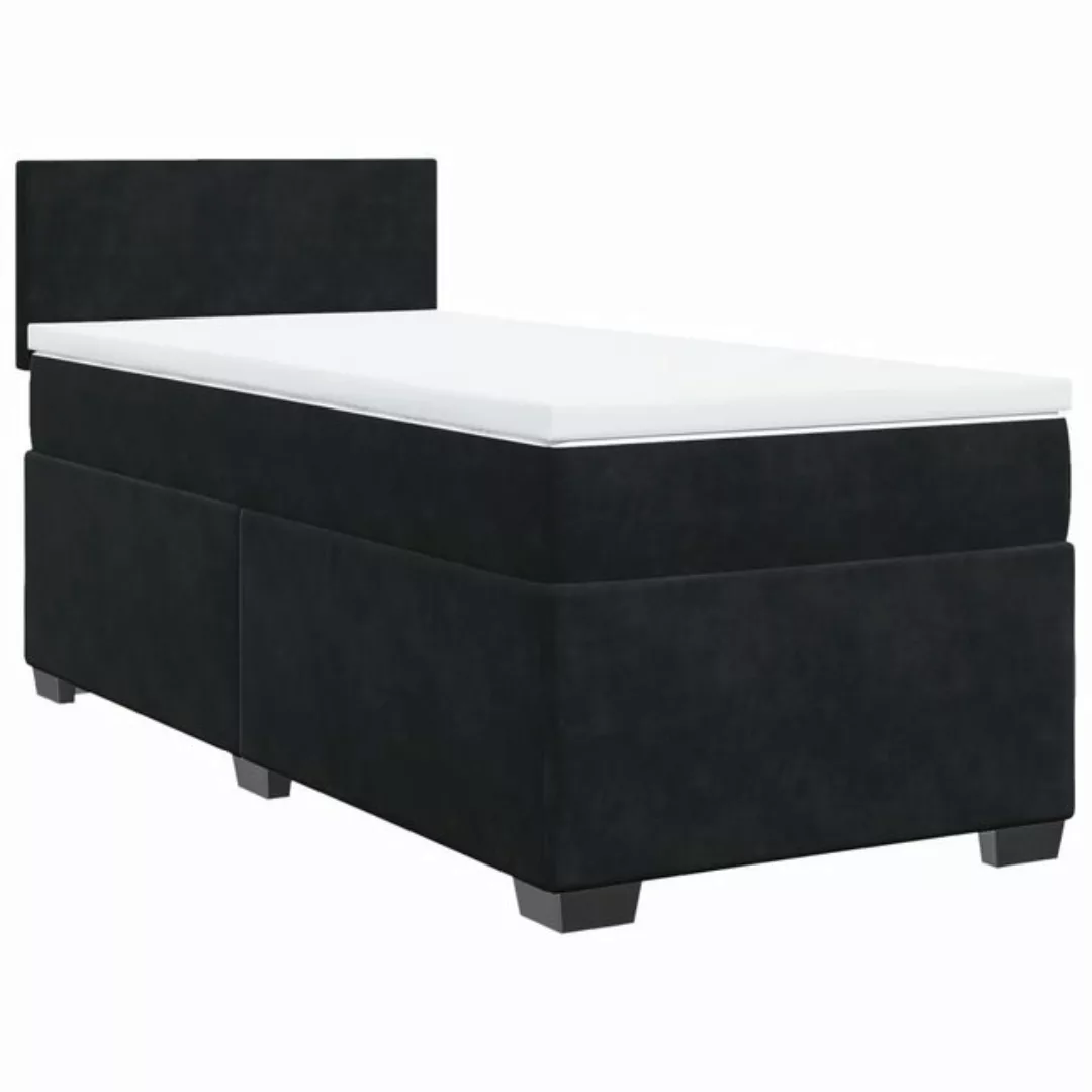 vidaXL Bett Boxspringbett mit Matratze Schwarz 90x200 cm Samt günstig online kaufen