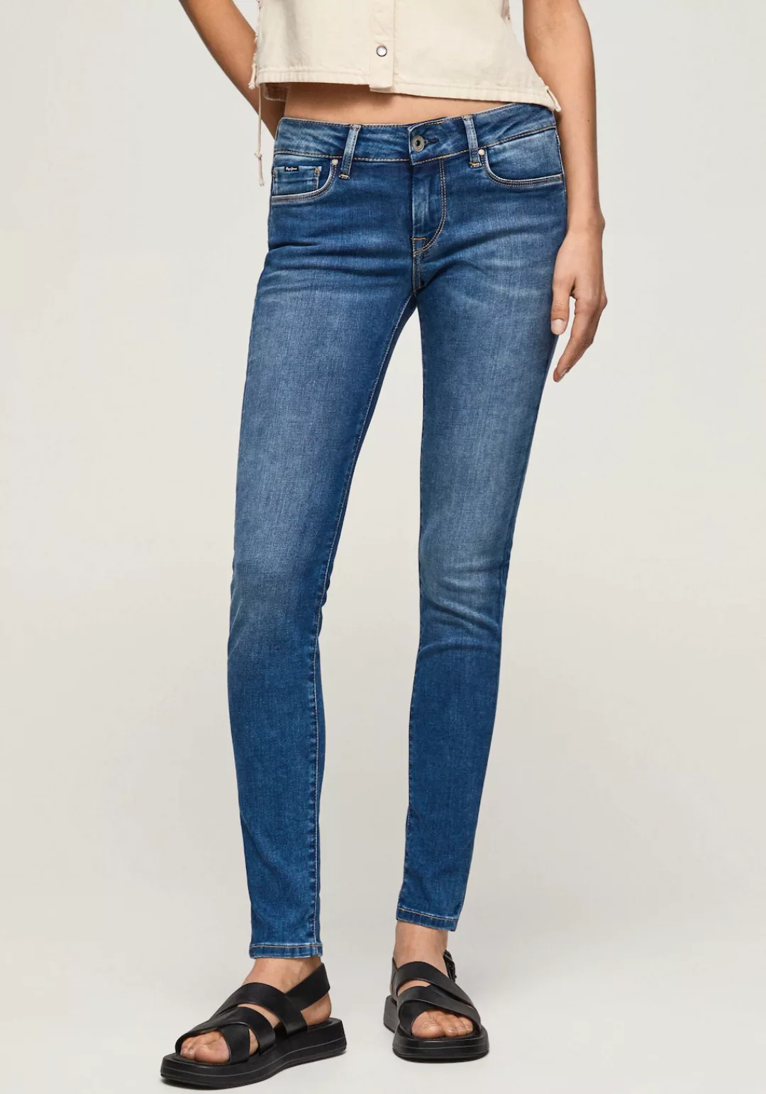 Pepe Jeans Damen Jeans SOHO - Skinny Fit - Schwarz - Black Washed günstig online kaufen