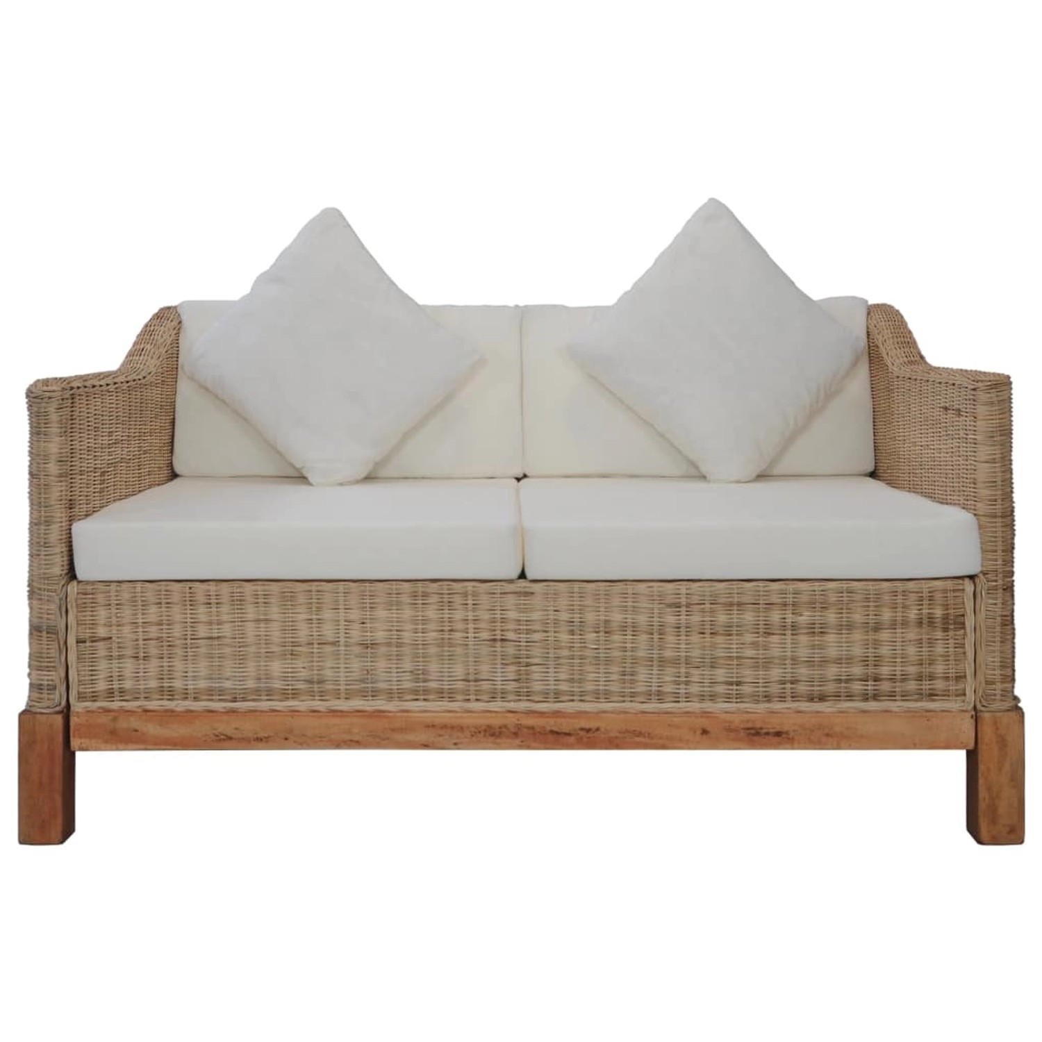 2-sitzer-sofa Mit Auflagen Natur Rattan günstig online kaufen