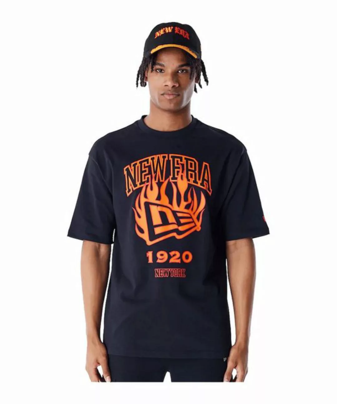 New Era T-Shirt New Era Ne Flag Flame Oversized T-Shirt Baumwolle günstig online kaufen