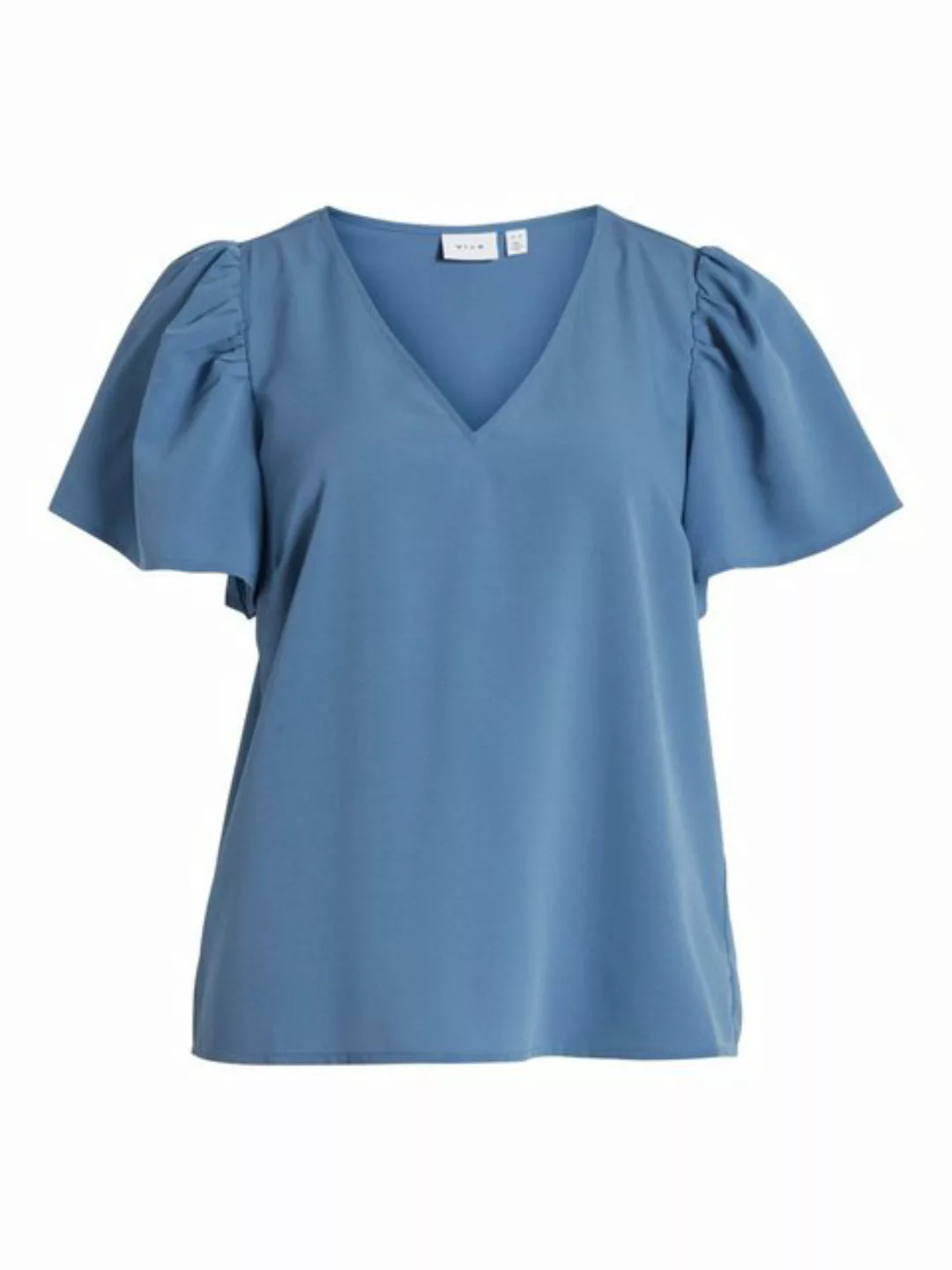 Vila T-Shirt Lockeres Shirt mit Volant Schultern Kurzarm Top V-Neck 7482 in günstig online kaufen