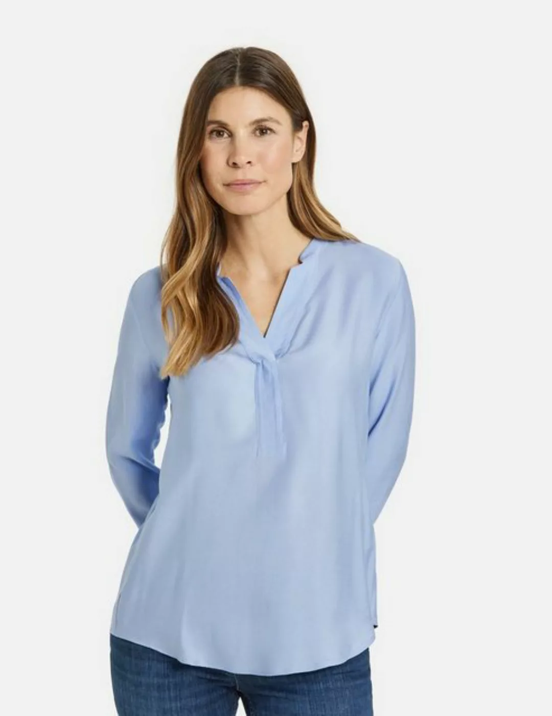 GERRY WEBER Langarmbluse Fließende Bluse mit Kellerfalte günstig online kaufen