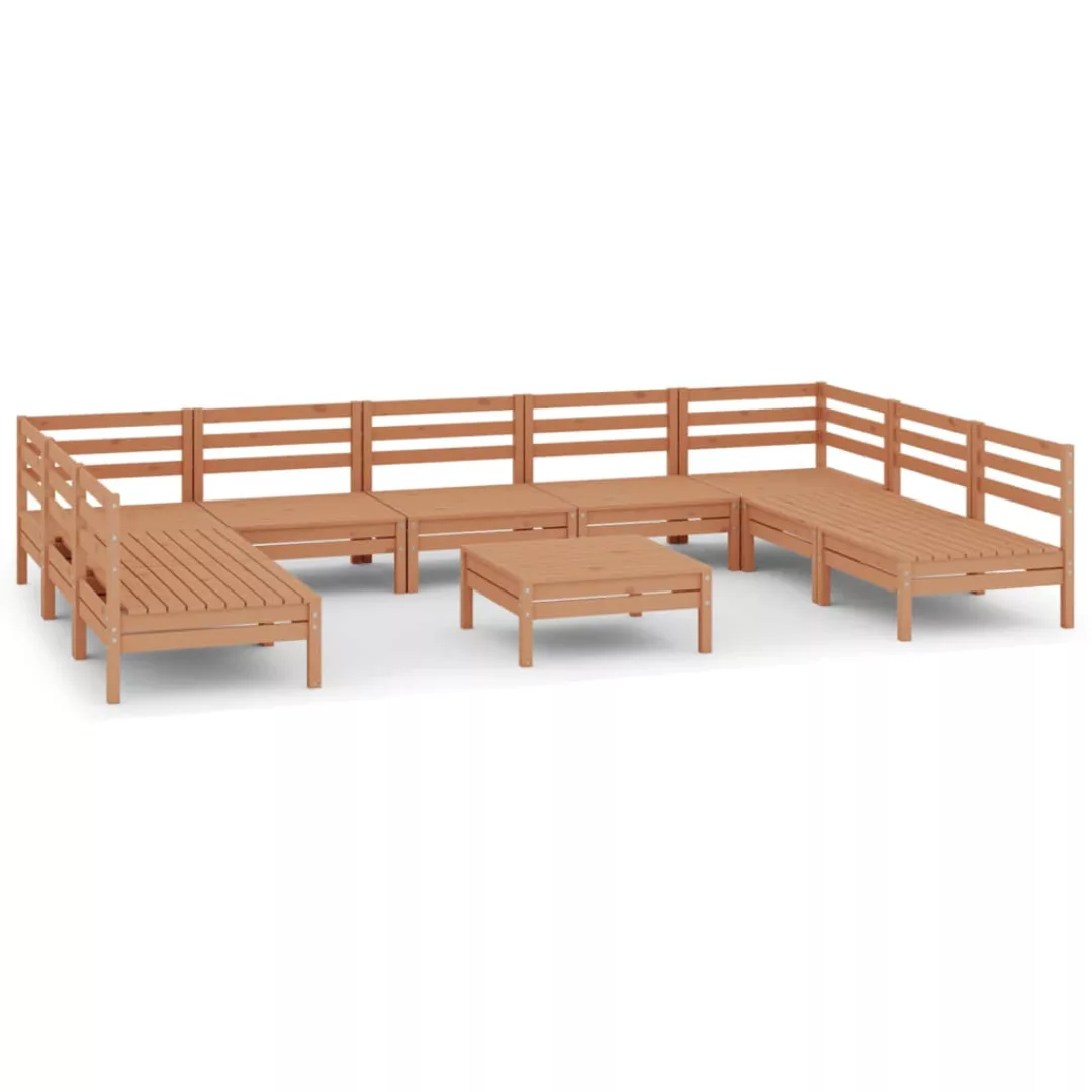 10-tlg. Garten-lounge-set Honigbraun Massivholz Kiefer günstig online kaufen