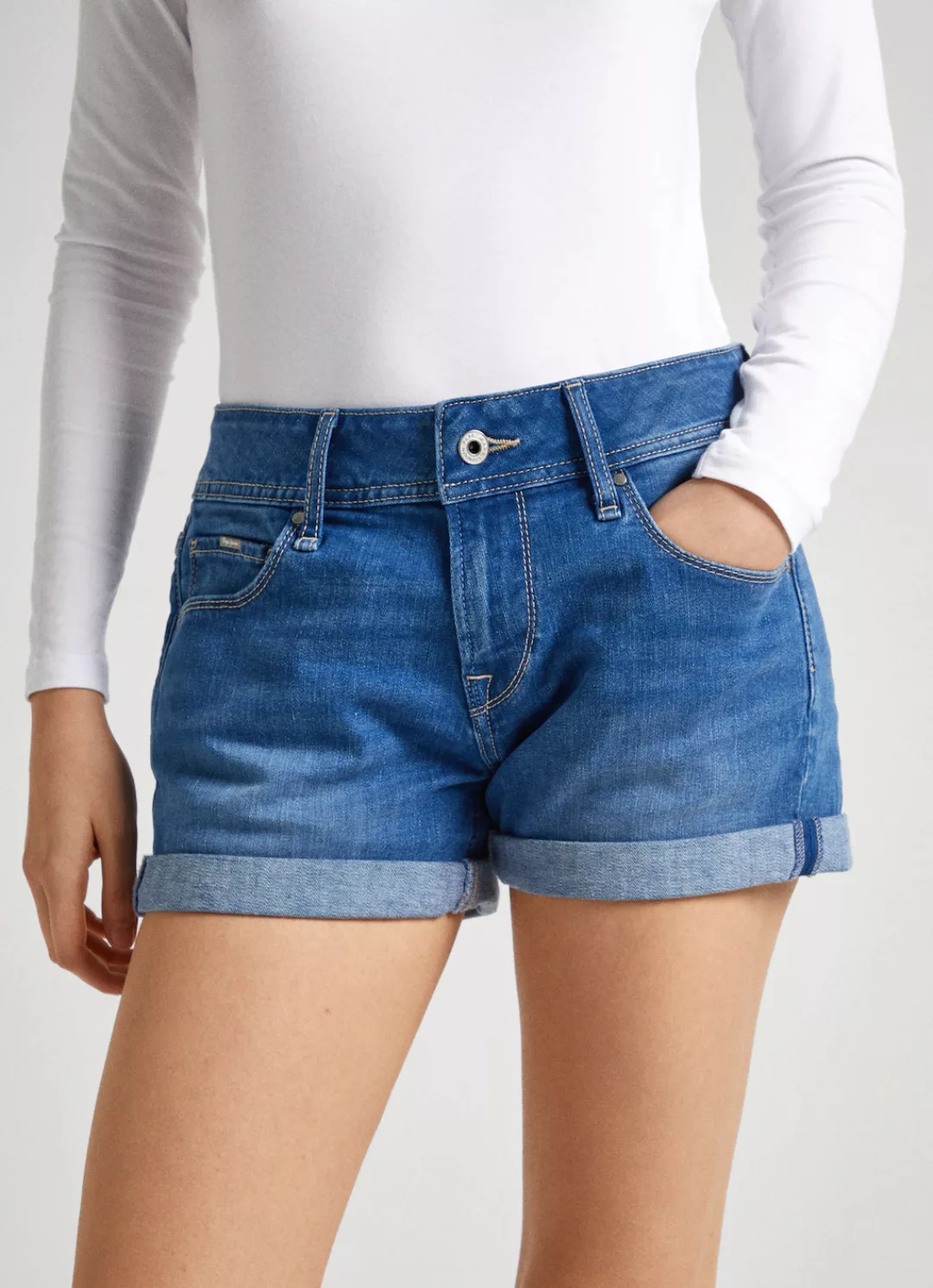 Pepe Jeans Jeansshorts mit Umschlagsaum günstig online kaufen