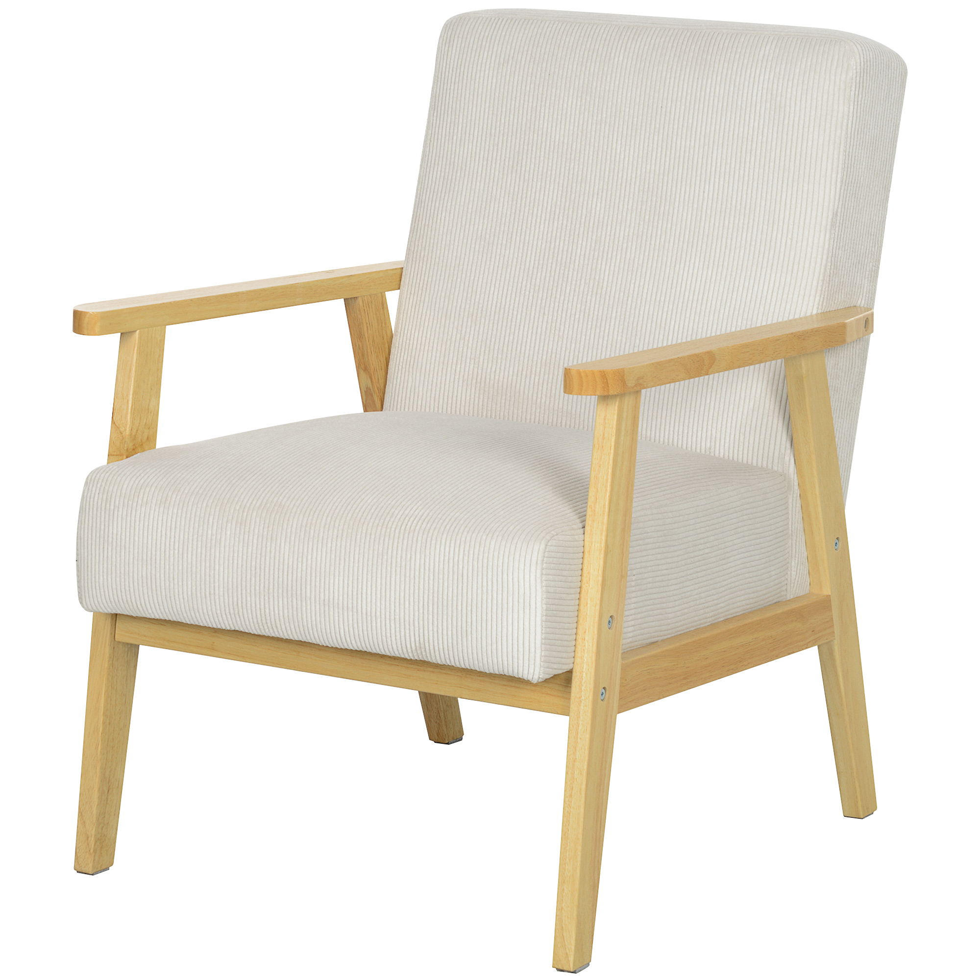 HOMCOM Sessel Loungesessel mit Armlehne, Holzbeine, Gepolstert Akzentsessel günstig online kaufen