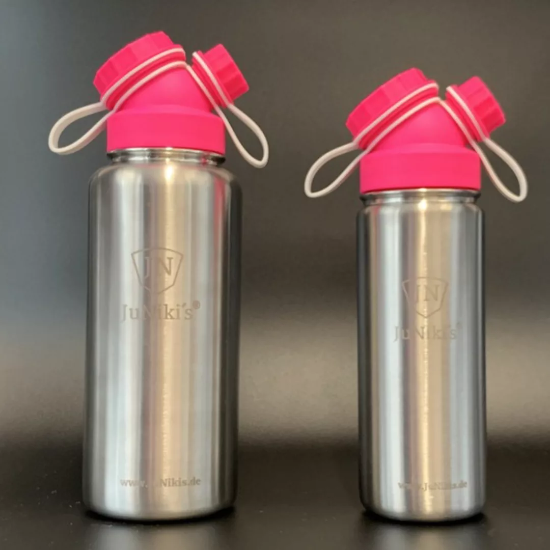 Set Juniki´s® Eco Line Isolierte Edelstahl Trinkflaschen 550ml + 1 L Pink/w günstig online kaufen