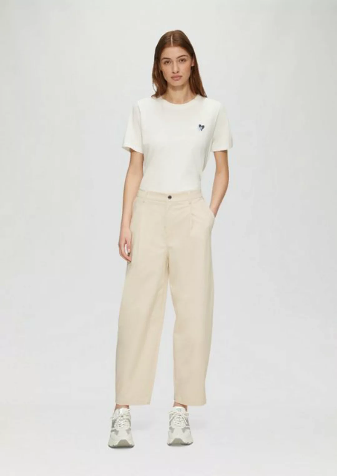 s.Oliver 7/8-Hose Cropped-Hose aus Twill mit Barrel Leg und Elastikbund günstig online kaufen