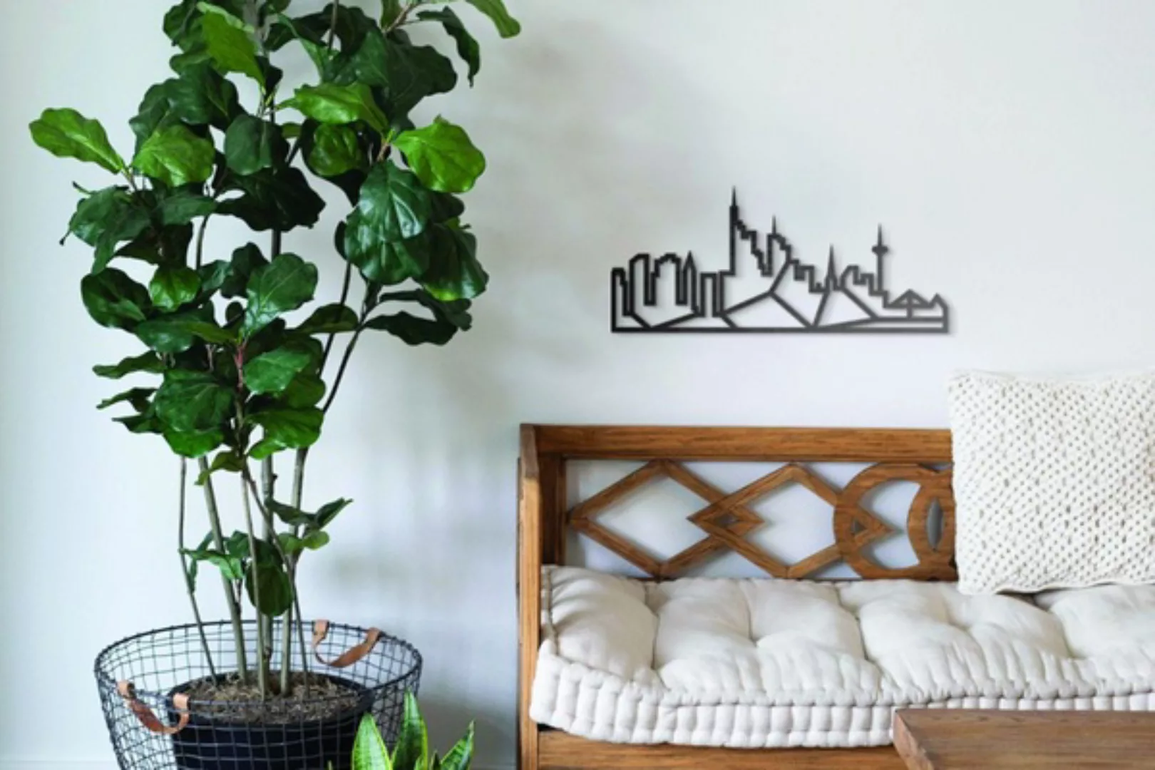 Wanddekoration Aus Holz - Frankfurt Siluette günstig online kaufen