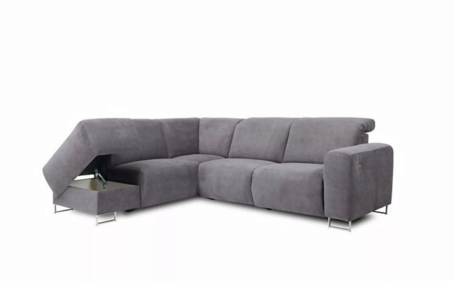 JVmoebel Ecksofa Graues Ecksofa Sofa Heimkino Eckcouch Eck Sofas Couch Pols günstig online kaufen