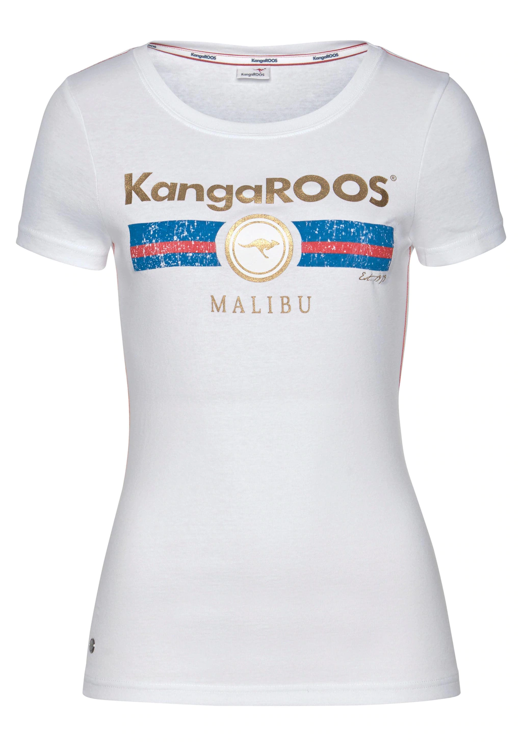 KangaROOS T-Shirt, mit Label Metallic Print günstig online kaufen