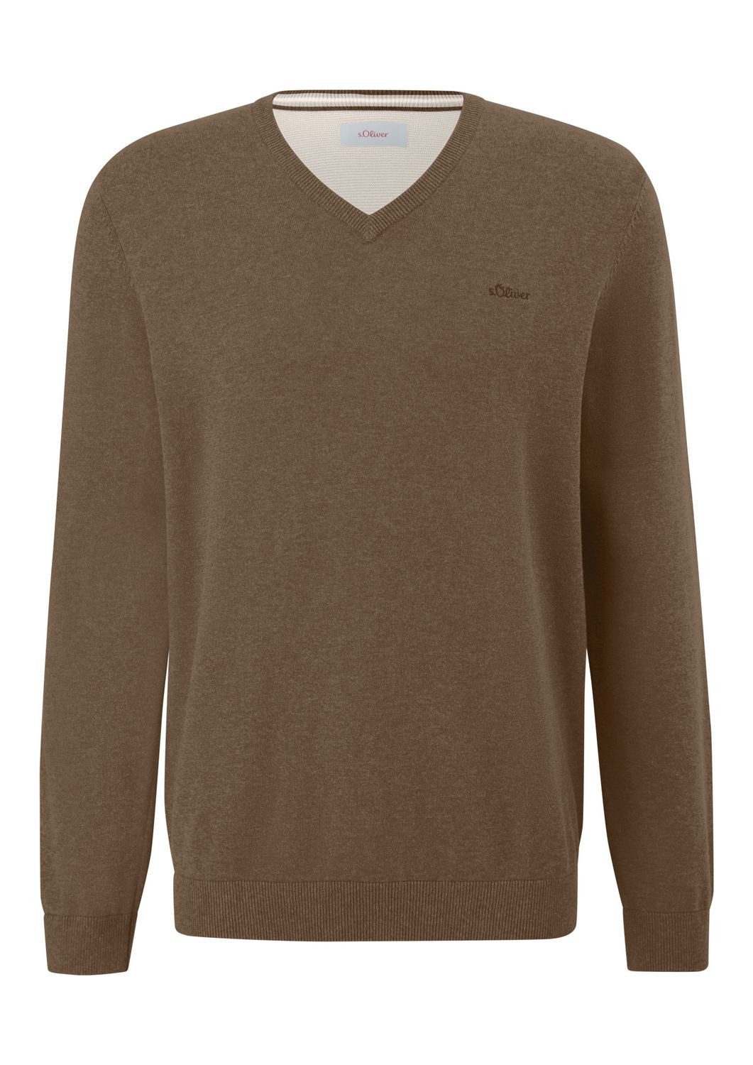 s.Oliver Strickpullover Strickpullover mit Logo-Stickerei Logo günstig online kaufen