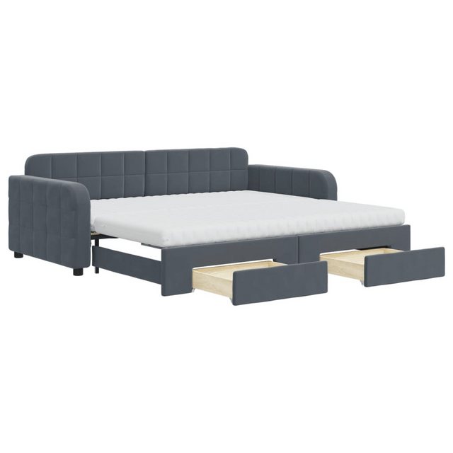 vidaXL Bett Tagesbett Ausziehbar mit Schubladen Dunkelgrau 90x190 cm Samt günstig online kaufen