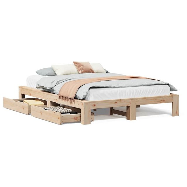 vidaXL Bett, Massivholzbett ohne Matratze 140x190 cm Kiefernholz günstig online kaufen