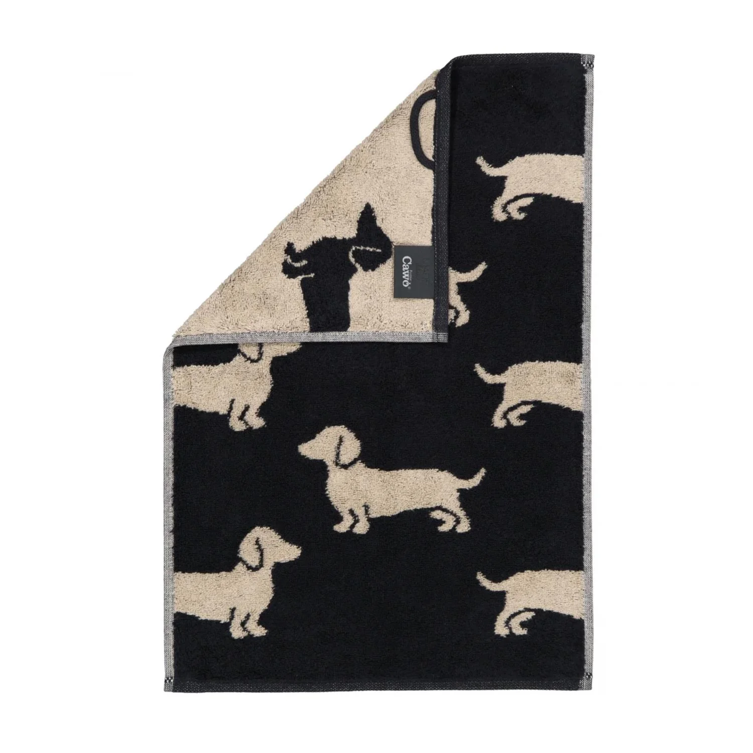 Cawö Handtücher We love Dogs 6246 - Farbe: Schwarz-Beige - 93 - Gästetuch 3 günstig online kaufen