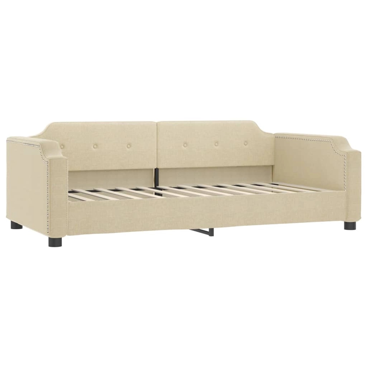 vidaXL Gästebett Tagesbett Creme 90x200 cm Stoff Gästebett Gästecouch Gäste günstig online kaufen