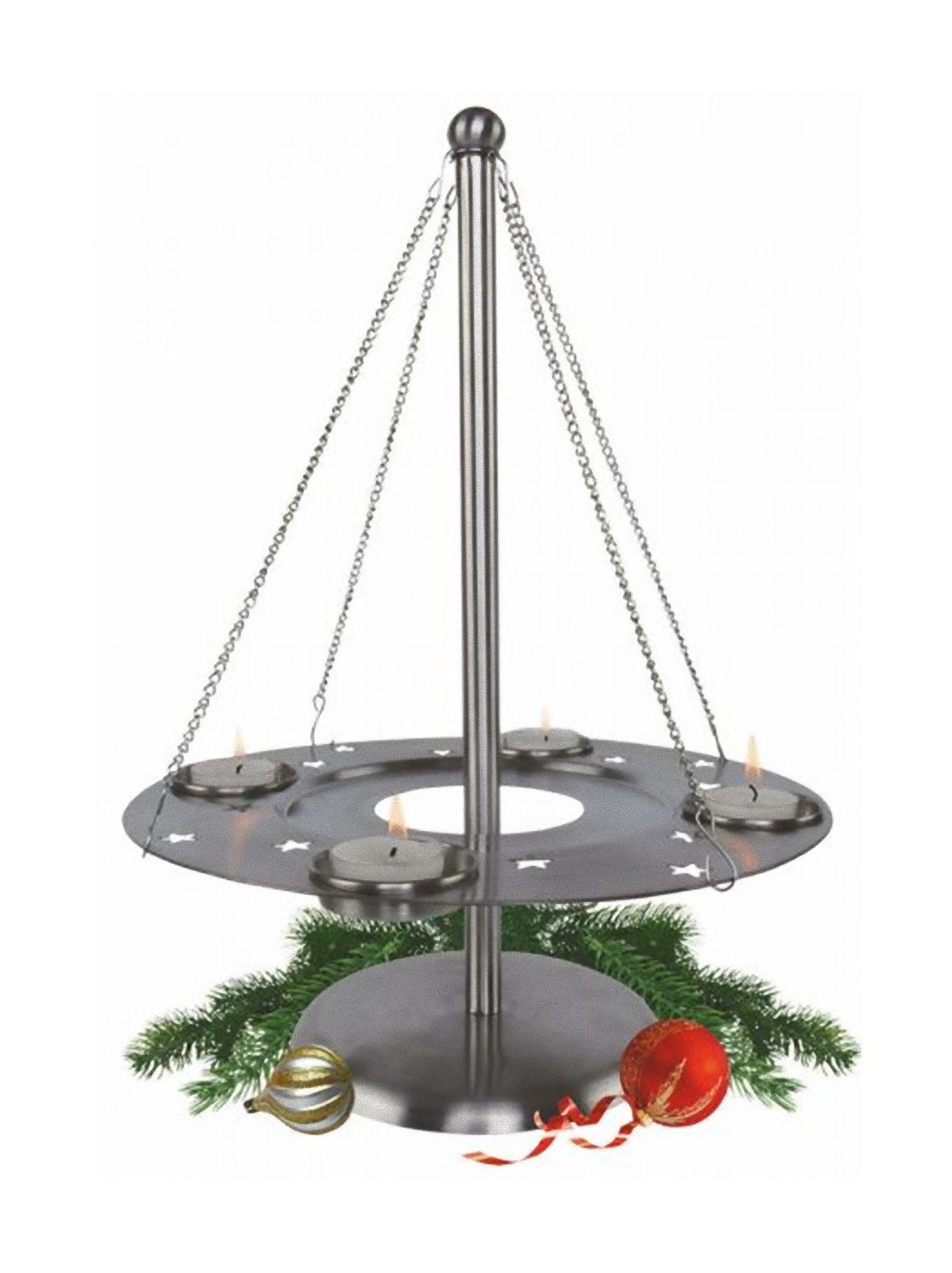 dynamic24 Adventskranz, Edelstahl Teelichthalter Kranz Weihnachten günstig online kaufen