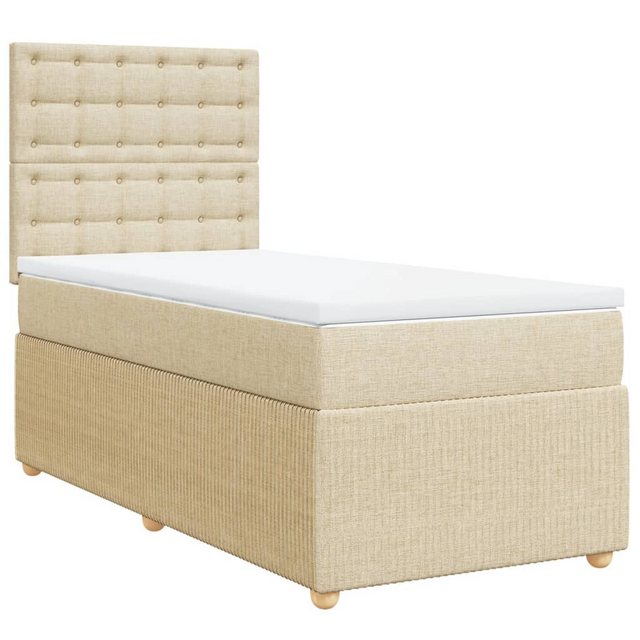 vidaXL Bett Boxspringbett mit Matratze Creme 90x200 cm Stoff günstig online kaufen